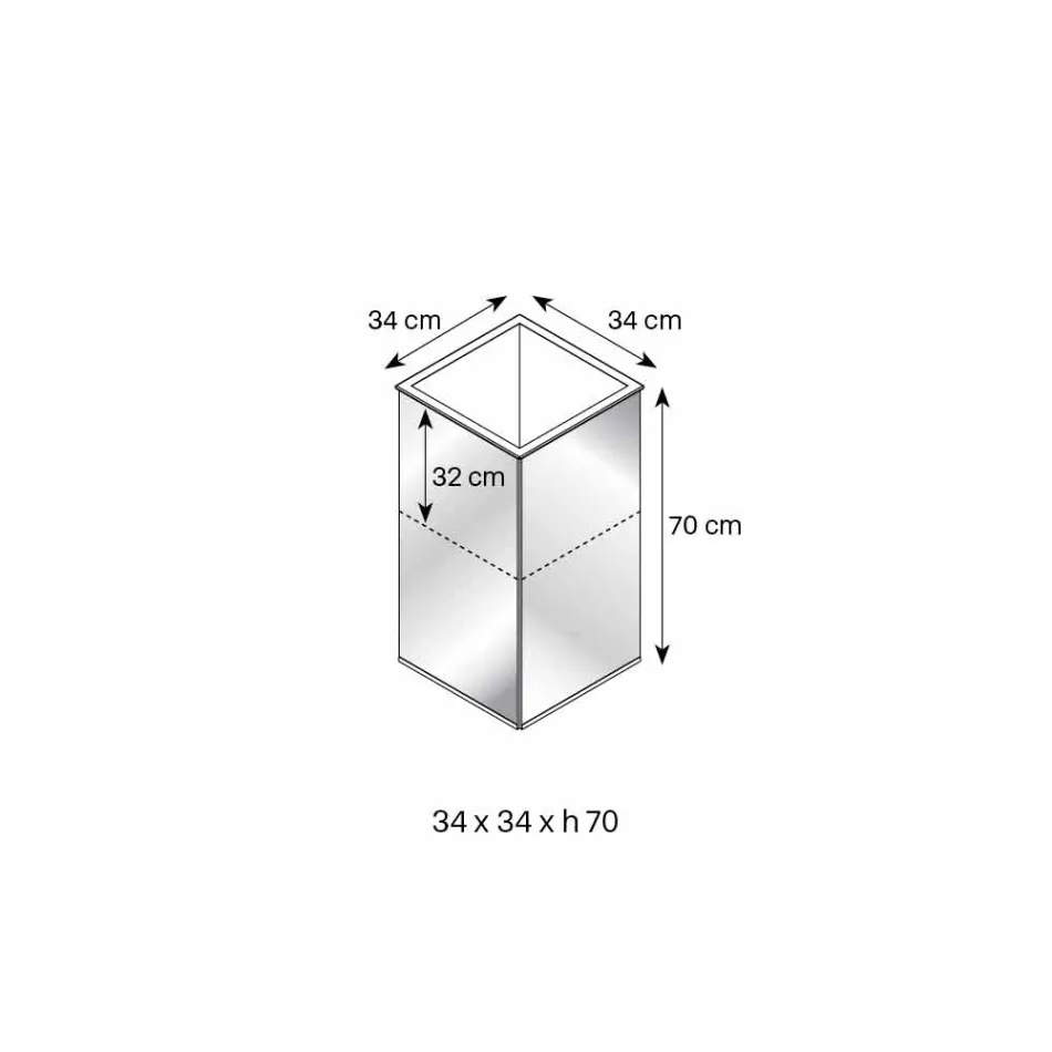 Freistehende geometrische Spiegelvase und Struktur aus Holz und Stahl - Ghenna Viadurini