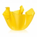 Gelbe Vase für drapiertes Design im Innen- und Außenbereich Pina, hergestellt in Italien