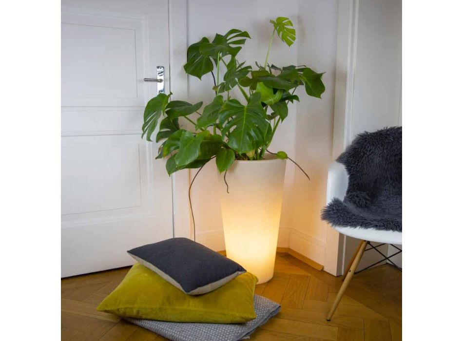 Mehrfarbiger oder Solar LED beleuchteter Topf für Garten oder Wohnzimmer - Vasostar Viadurini