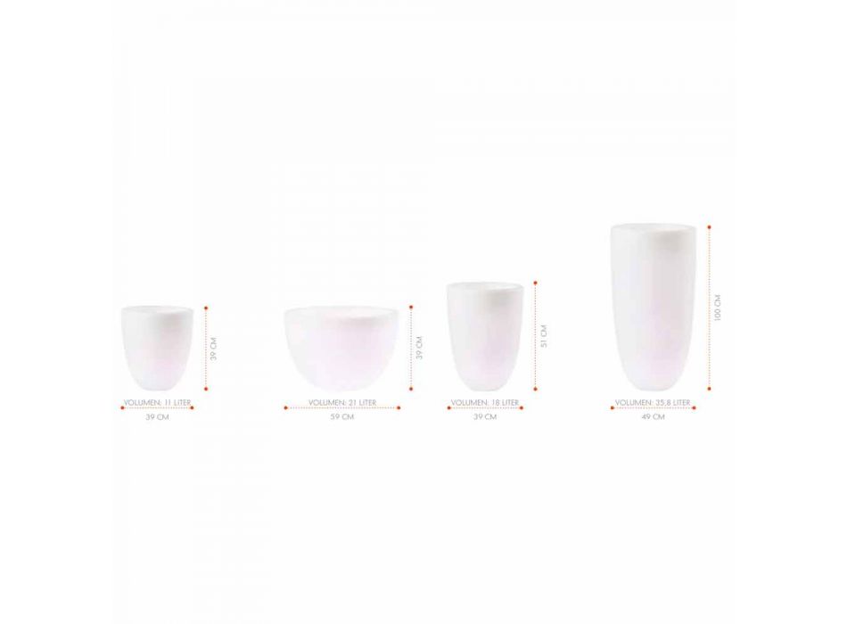 Vase beleuchtet außen und innen modernes Design farbiger Kunststoff - Svasostar Viadurini