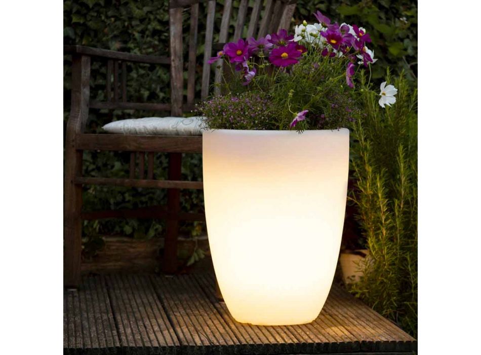 Vase beleuchtet außen und innen modernes Design farbiger Kunststoff - Svasostar Viadurini