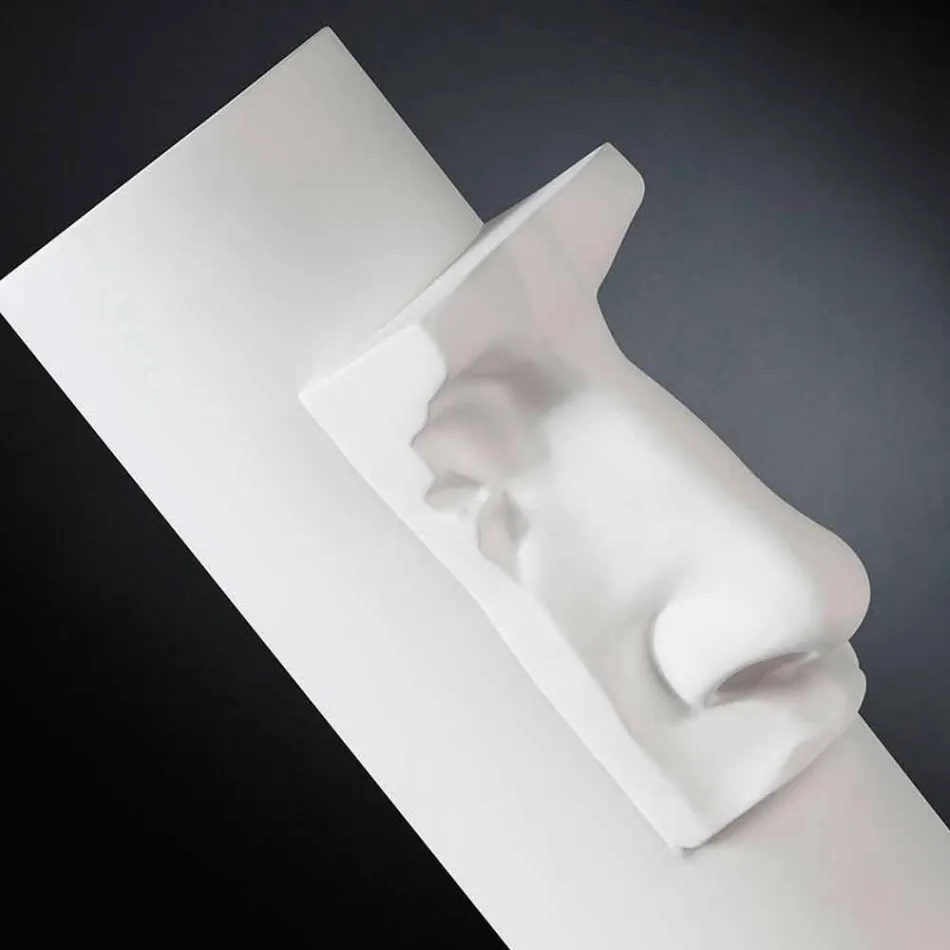 Weiße Keramikvase mit farbigem Einsatz handgefertigt in Italien - Monte Viadurini