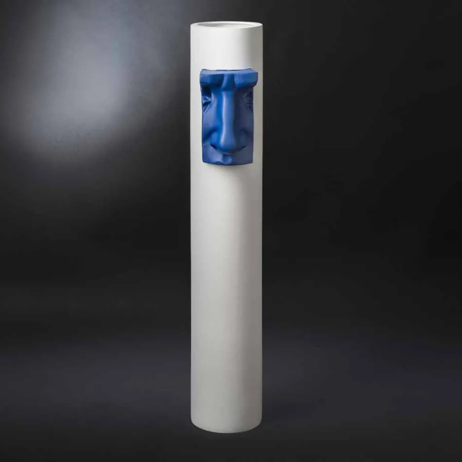 Weiße Keramikvase mit farbigem Einsatz handgefertigt in Italien - Monte Viadurini