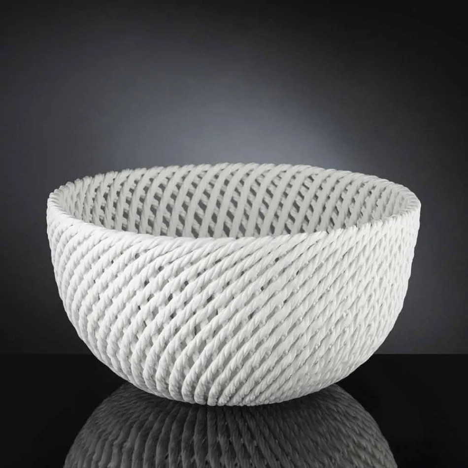 Handgefertigte Keramikvase mit gewebtem Schuss Made in Italy - Napoleon Viadurini