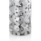 Vase aus silbernem Metall und Glas Elegantes zylindrisches Design mit Blumen - Megghy Viadurini