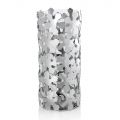Vase aus silbernem Metall und Glas Elegantes zylindrisches Design mit Blumen - Megghy