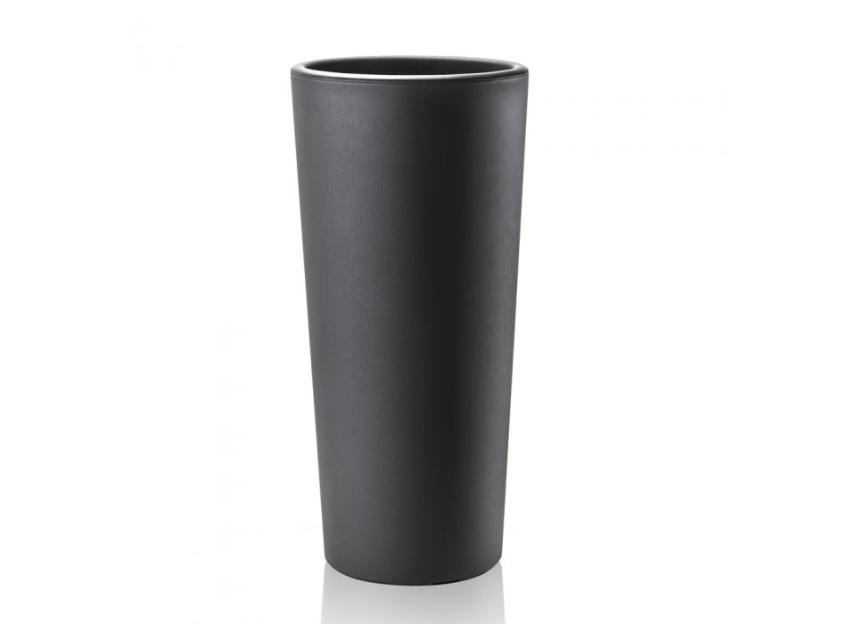 Vase aus weißem oder anthrazitfarbenem Polyethylen in Glockenform 2 Stück - Milek Viadurini