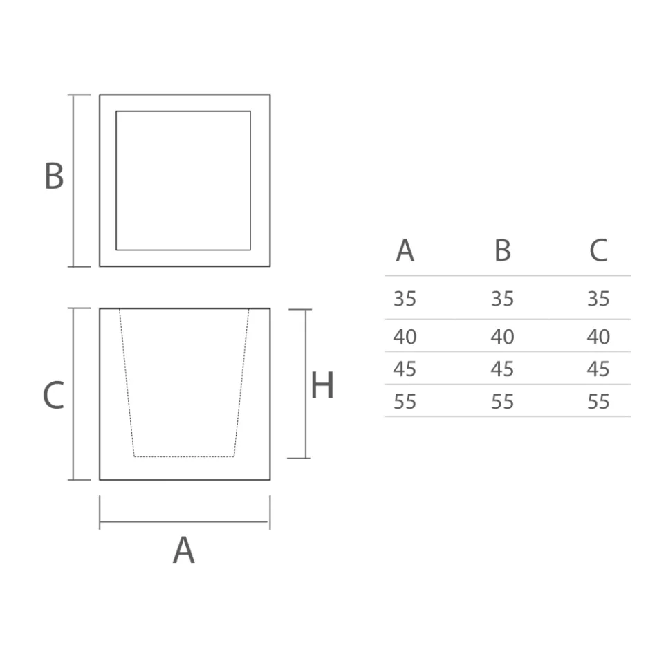 Vase in kubischer Form aus farbigem Polyethylen Made in Italy - Tonello Viadurini