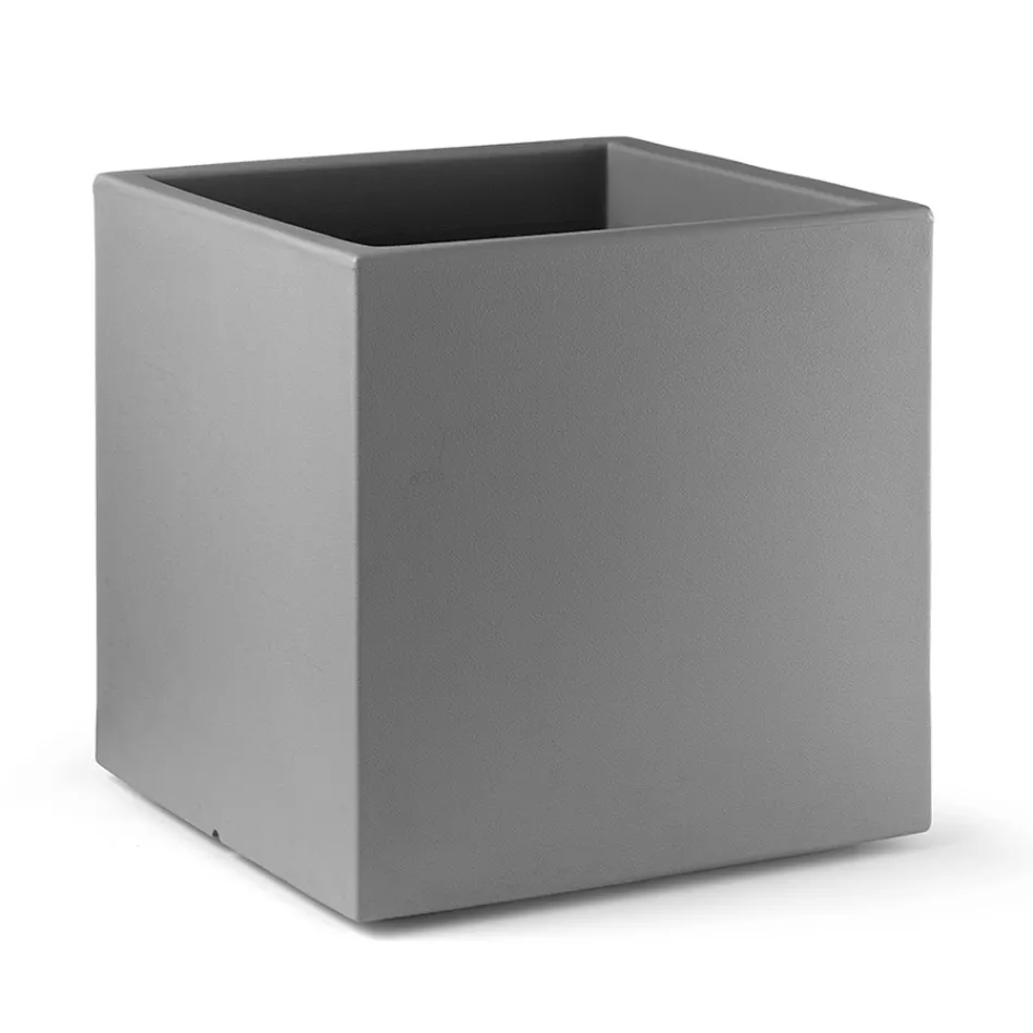 Farbige Vase aus Polyethylen in Würfelform, hergestellt in Italien – Tonello Viadurini