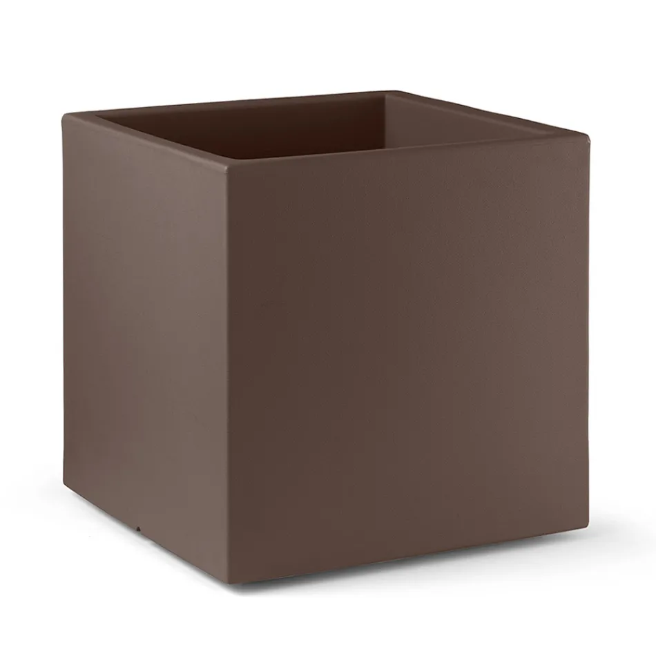 Farbige Vase aus Polyethylen in Würfelform, hergestellt in Italien – Tonello Viadurini