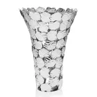 Vase aus Glas und silbernem Metall mit luxuriöser geometrischer Dekoration - Chirico Viadurini