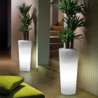 Hohe Innenvase aus weißem Polyethylen Made in Italy - Devid Viadurini