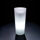 Hohe, beleuchtete Vase für den Innenbereich aus perlmuttfarbenem Polyethylen, hergestellt in Italien - Divid Viadurini