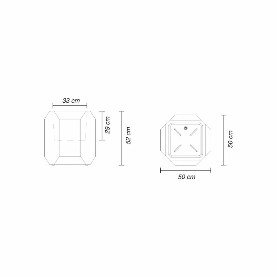Leuchtende Vase aus Kunststoff für Außen oder Innen, 3 Dimensionen - Gem von Myyour Viadurini