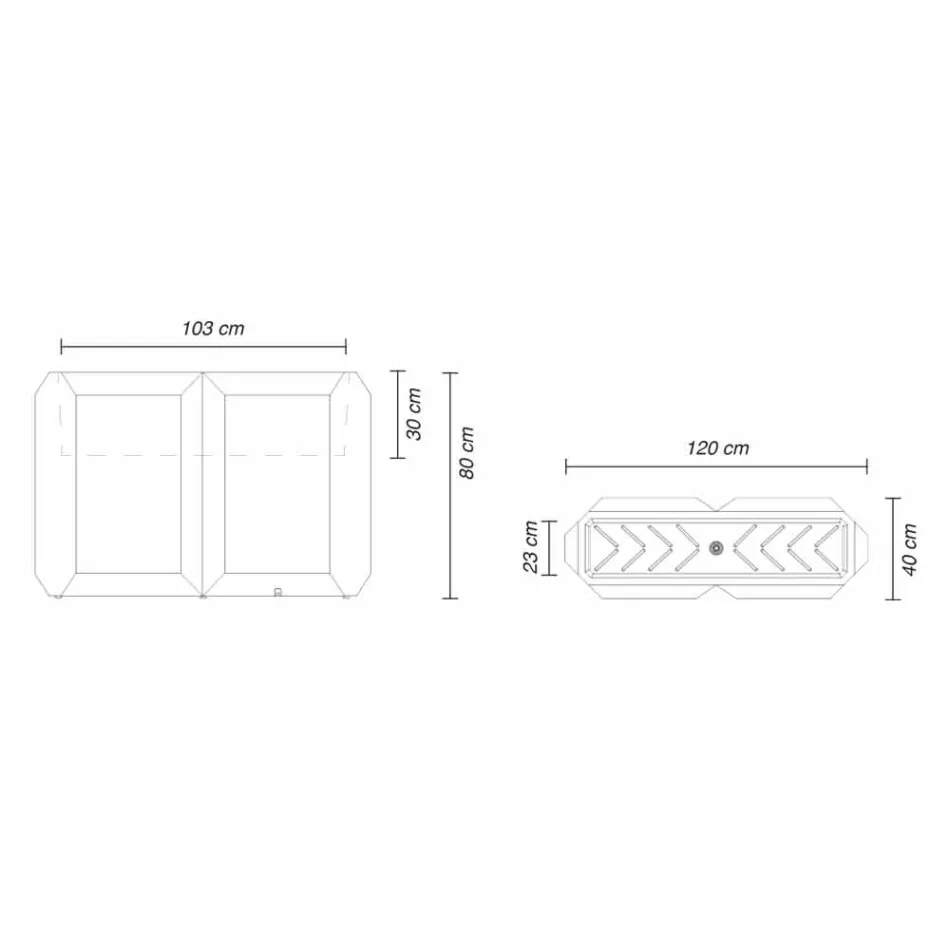 Leuchtende Vase aus Kunststoff für Außen oder Innen, 3 Dimensionen - Gem von Myyour Viadurini