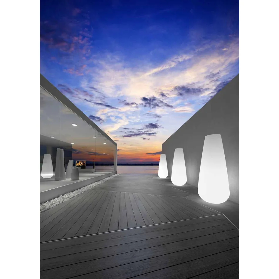 Leuchtvase für Outdoor-Design aus Polyethylen Made in Italy - Menea Viadurini