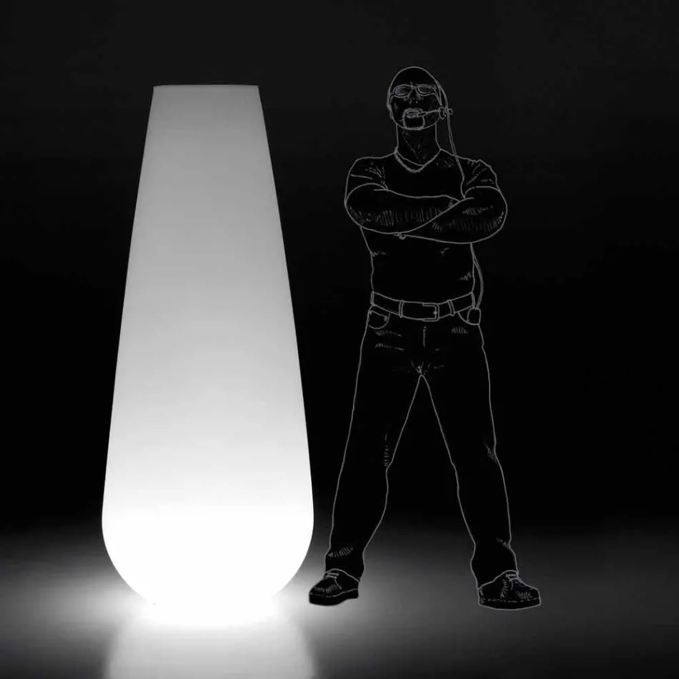 Leuchtvase für Outdoor-Design aus Polyethylen Made in Italy - Menea Viadurini