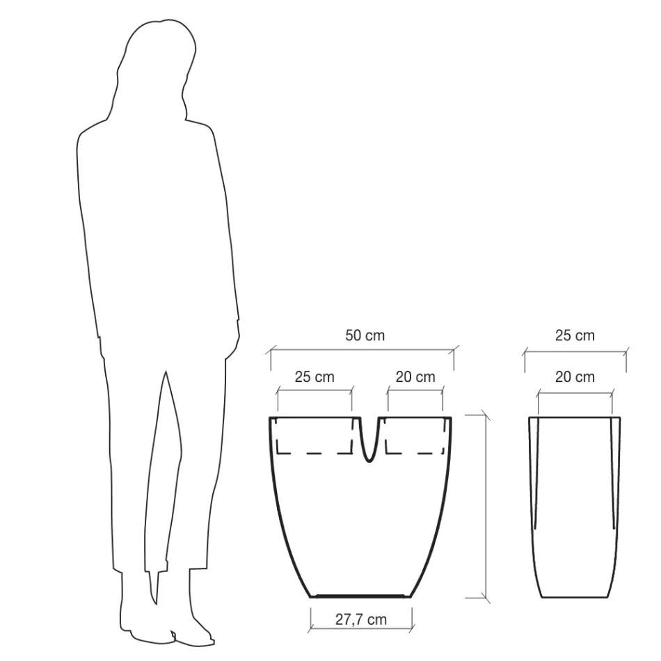 Moderne farbige Gartenvase aus Polyethylen Made in Italy - Flowes Viadurini