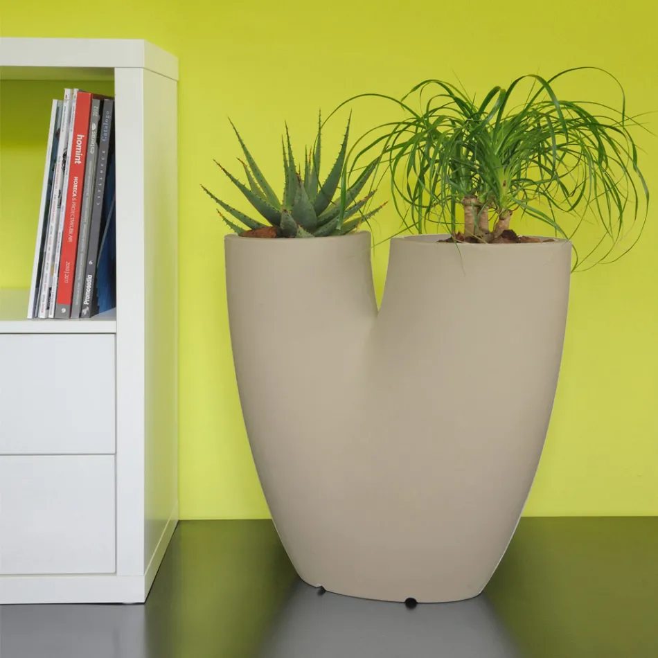 Moderne farbige Gartenvase aus Polyethylen Made in Italy - Flowes Viadurini