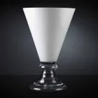 Moderne Indoor-Vase aus weißem und transparentem Glas Made in Italy - Romantic Viadurini