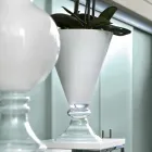 Moderne Indoor-Vase aus weißem und transparentem Glas Made in Italy - Romantic Viadurini