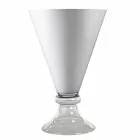 Moderne Indoor-Vase aus weißem und transparentem Glas Made in Italy - Romantic Viadurini