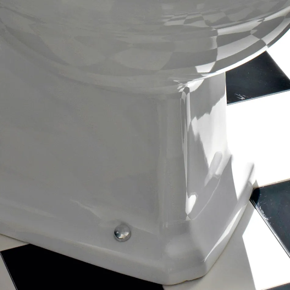 Klassisches Design Monoblock Vase aus weißer Keramik Made in Italy - Marwa Viadurini