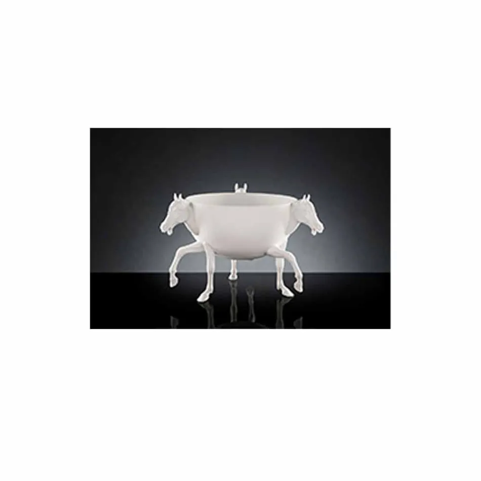 Ziervase für den Innenbereich aus weißer Keramik oder 24 Karat Gold Made in Italy - Jacky Viadurini