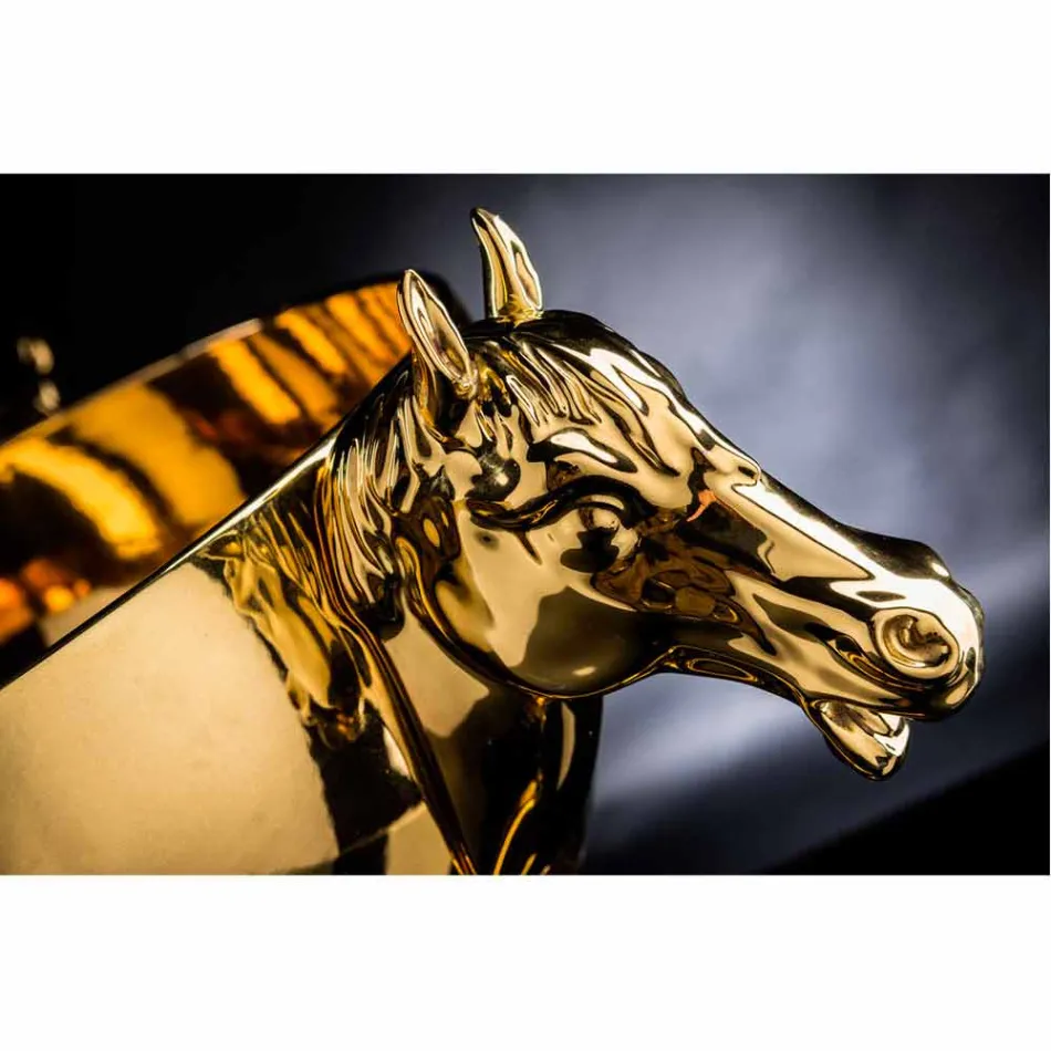 Ziervase für den Innenbereich aus weißer Keramik oder 24 Karat Gold Made in Italy - Jacky Viadurini