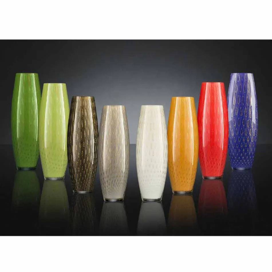 Farbige Ziervase aus geblasenem Muranoglas Made in Italy - Asper Viadurini
