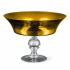 Ornamentale Vase aus Gold und transparentem mundgeblasenem Glas Made in Italy - Delfino Viadurini