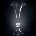 Ornamentale Vase aus transparentem Glas mit weißer Kugel Made in Italy - Vanissa Viadurini