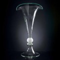Ornamentale Vase aus transparentem Glas mit weißer Kugel Made in Italy - Vanissa