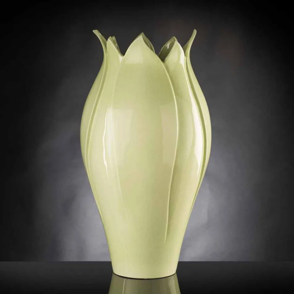 Moderne dekorative Vase aus farbiger Keramik, handgefertigt in Italien - Onyx Viadurini