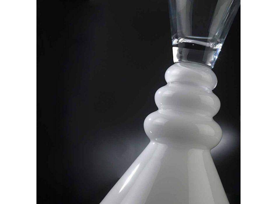 Weiße und transparente Glasblumenvase Made in Italy - Aramis Viadurini