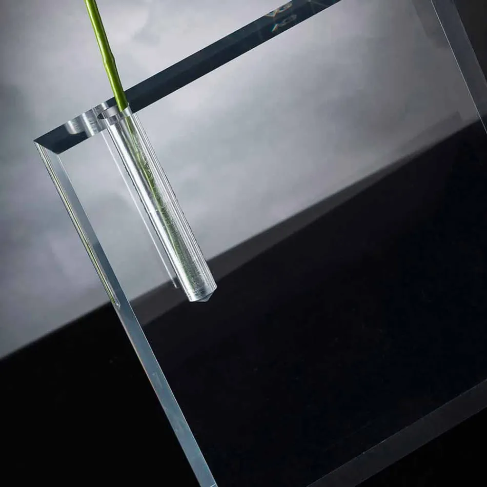 Moderne transparente Plexiglas Blumenvase Made in Italy - Unikat Viadurini