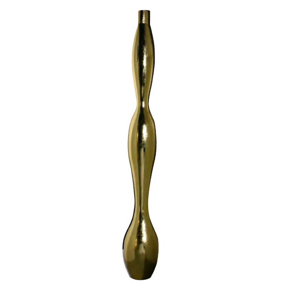 Indoor-Vase in Harz-Gold- oder Blattsilber-Finish Made in Italy - Quarto Viadurini