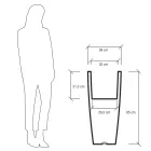 Fluofarbene quadratische Gartenvase mit Licht Made in Italy - Avanas Viadurini