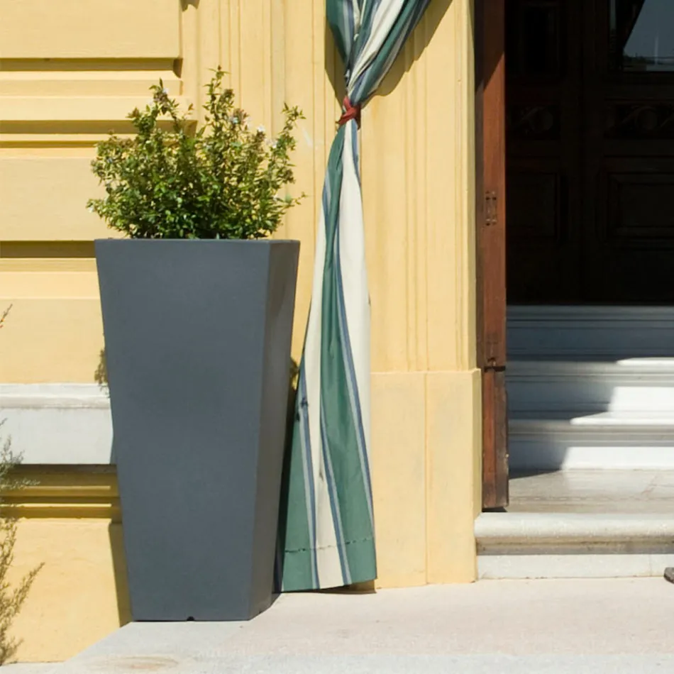 Fluofarbene quadratische Gartenvase mit Licht Made in Italy - Avanas Viadurini