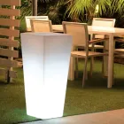 Fluofarbene quadratische Gartenvase mit Licht Made in Italy - Avanas Viadurini
