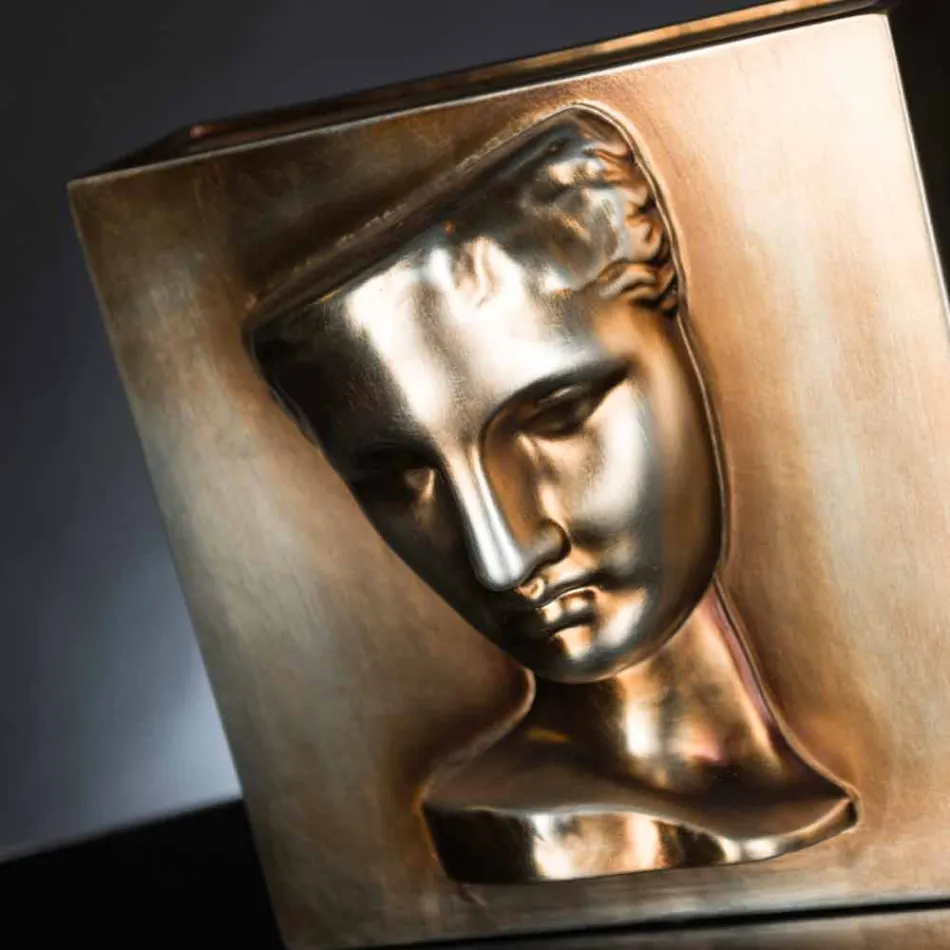 Moderne rechteckige Vase aus farbiger Keramik, handgefertigt in Italien - Lucas Viadurini