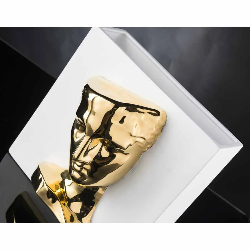 Moderne rechteckige Vase aus farbiger Keramik, handgefertigt in Italien - Lucas Viadurini