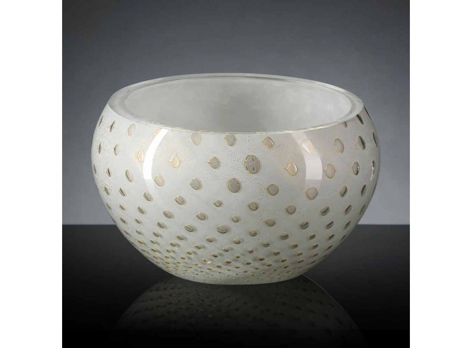 Runde Indoor-Vase aus farbigem Muranoglas Made in Italy - Asper Viadurini