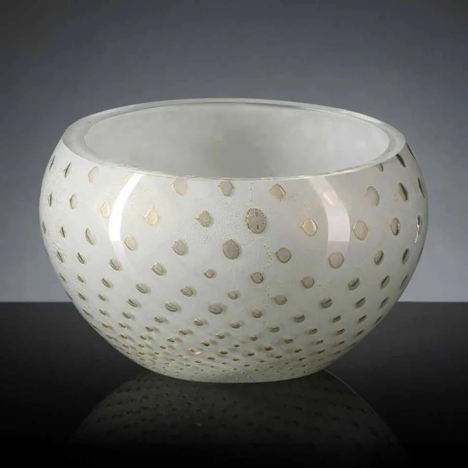 Runde Indoor-Vase aus farbigem Muranoglas Made in Italy - Asper Viadurini