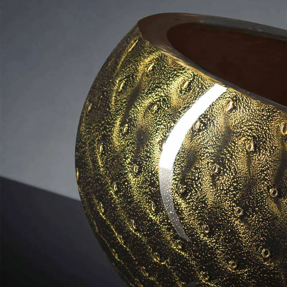 Runde Indoor-Vase aus farbigem Muranoglas Made in Italy - Asper Viadurini