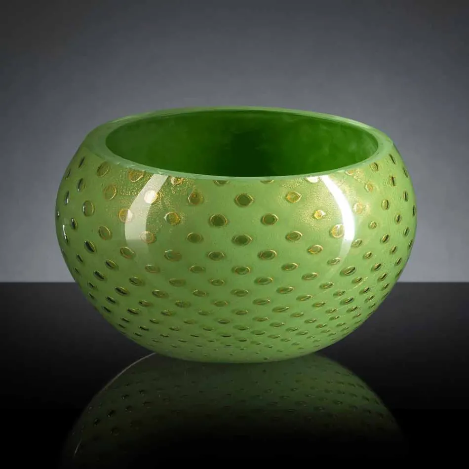 Runde Indoor-Vase aus farbigem Muranoglas Made in Italy - Asper Viadurini