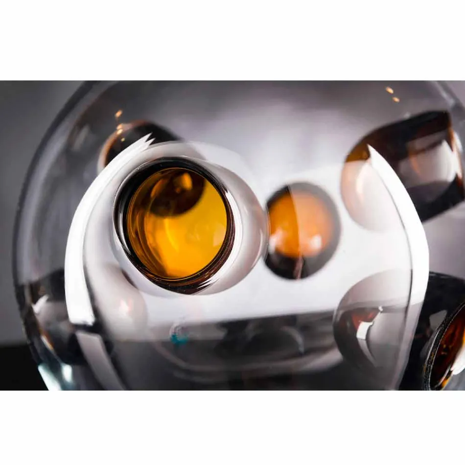 Runde Indoor-Vase aus mundgeblasenem Muranoglas Made in Italy - Kimo Viadurini