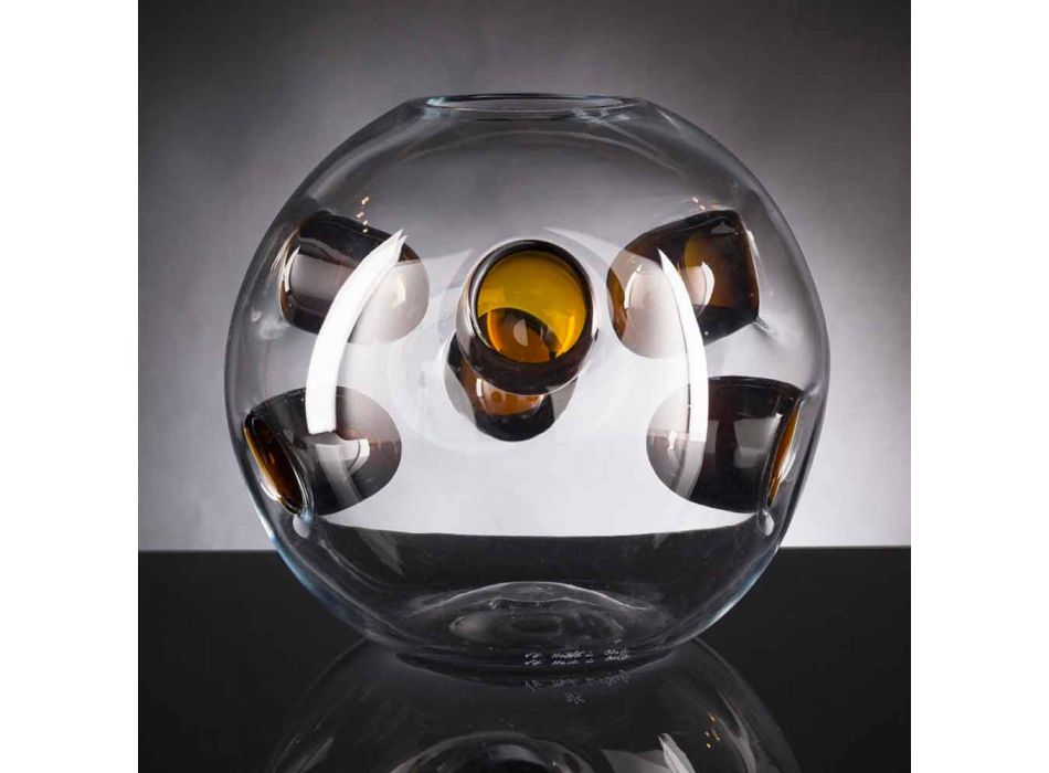 Runde Indoor-Vase aus mundgeblasenem Muranoglas Made in Italy - Kimo Viadurini