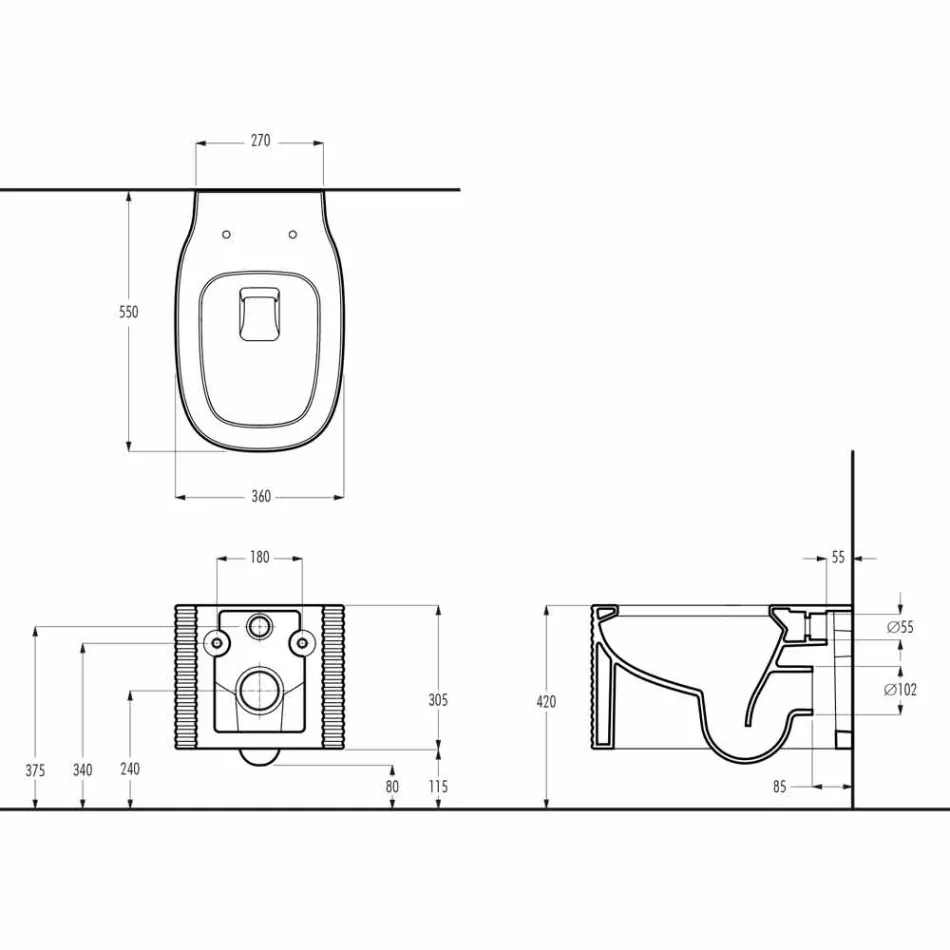 Hängende Keramikvase in modernem Design made in Italy, Hamlet Viadurini