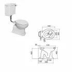 Boden-WC mit Keramikkassette und Made in Italy Black Seat - Marwa Viadurini